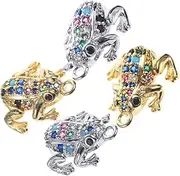 [TEHAUX] Metal Frog Charms Pendant 4pcs Frog Charms Jewelry Making Accessories for Diy Jewelry