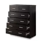 6 Chest of Drawers Dresser Tallboy Storage Cabinet Home Bedroom Walnut Brown