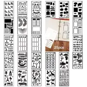 Animal Art Stencils - 25Pcs Reusable Journal Stencils for DIY Crafts, Painting,