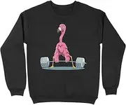 [VidiAmazing] Weightlifting Flamingo Deadlifting Flamingo Powerlifting Gym Unisex Crewneck Sweatshirt ds2779