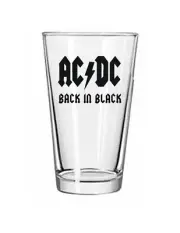 AC/DC - Back In Black - Rock and Roll - 16 oz Pint Beer Glass Barware Seltzer