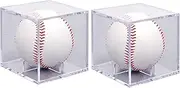 2 Pack Baseball Display Case, Clear Display Case Baseball Cube Memorabilia Showcase Autograph Ball Protector