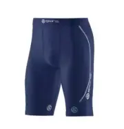 BARGAIN || SKINS DNAMIC MENS COMPRESSION HALF TIGHTS - NAVY BLUE