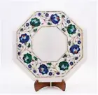 16'' Marble Table Top Octagon Dining Cofee Center Corner Side Inlay Malachite w8