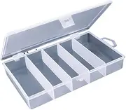 4 Pack 5-Grid Clear Plastic Fishing Tackle Accessory Box Fishing Tackle Storage Fishing Lure Bait Hooks Storage Box
