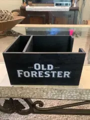 Old Forester Distilling Co Louisville Napkin Bar Caddy Black Wood Grain New Open