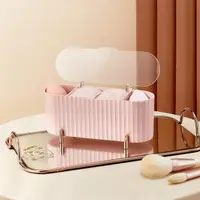 在飛比找momo購物網優惠-【AOTTO】輕奢光語化妝棉小物收納盒(桌上收納 小物收納)
