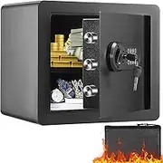 VEVOR Safe, 1.2 Cubic Feet Home Safe,40x30x35 cm Steel Security Safe with Digital Keypad and 2 Keys, Cabinet Safe with Fire-proof Bag, Protect Cash, Gold, Jewelry, Documents for Home, Hotel