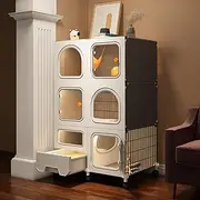 PINNKL Cat Cage Indoor with Cat Litter Box - Kitten Playpen Kennels - Stronger, Stress-Free Space for Your Kitty - Easy Installation, No Tools Needed (Size : 27.9''x14.4''x43.7'')