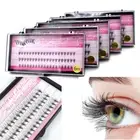 Faux Mink False Eyelashes 60 Cluster Individual Fan Lashes Curl Lash Grafting [