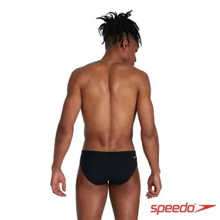 【SPEEDO】男 運動三角泳褲 Tech Panel(黑/橘)