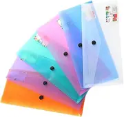 CLISPEED 6pcs Plastic Document Folder File Holder Filing Box Document Box Stationery Case Color