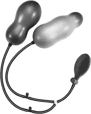 Double Head Inflatable Silicone Anal Plug with Pump SM Adjustable Anal Plug Anus Vagina Expansion Anal Dildo Sex Toys for Women Men Couples
