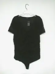NEW Torrid Women's Cinched Bodysuit Plus Size 3X Stretch Lace Black Top 17206833