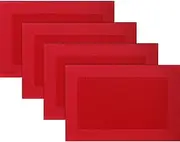 BECHEN Vinyl Placemats Heat-Resistant Table Mats Washable Easy Clean Plastic Placemats for Dining Table Set of 4(Red)