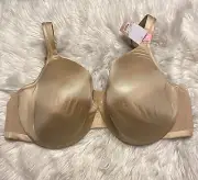 Cacique 46D Bra Tan Smooth Lightly Lined Full Coverage Underwire Back Close NEW