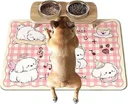 Dog Feeding Mat,Dog Cat Water Bowl Mats | Absorbent Non-Slip Placemat Pad 11.8x15.8 Inch Prevent Water Spills Protect Floors Indoor Use for Cat