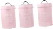 3Pcs Kitchen Canister Set 1200Ml Airtight Coffee Tea Sugar Storage Canisters Tin