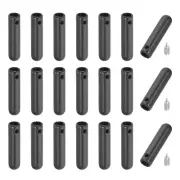 24Pcs Shoelace Tips with Screw, Alloy 25mm Aglets End Tip, Black