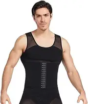 [Generic] Mens Compression Shirt Slimming Body Shaper Vest Sleeveless Undershirt Tank Top Tummy Control Shapewear for Men