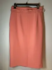 LIZ CLAIBORNE Belted Front Split Skirt Coral Size 8 New W/Tag
