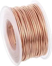 uxcell 66 Feet 99.9% Solid Bare Copper Wire, 15 Gauge Pure Copper Wire 1.3mm Soft Beading Wire Metal Plant Stem Ties for Jewelry Craft (20m)