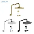 Decaura Chrome/Black/Golden 9" Rain Shower Head Set Gooseneck Arm Shower Taps