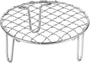 uxcell Round Cooking Rack 5-inch Stainless Steel Cross Wire Barbecue Grill Net with 50mm Legs for Cooking Baking Steaming BBQ