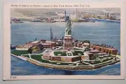 Statue of Liberty on Bedloe's Island - New York City, New York Postcard