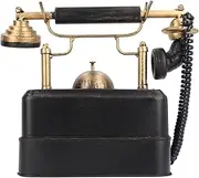 Antique Retro Phone Model, Vintage Corded Rotating Dial Telephone, Iron Telephone for Home, Cafe, Hotel Decor, with Classic Design for Tabletop Use