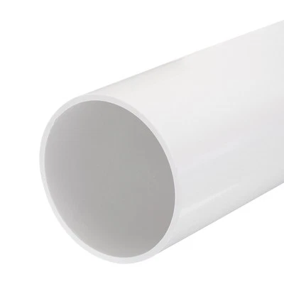 PVC Rigid Round Pipe 101.6mm ID 110mm OD 20cm/8" Length White High Impact