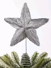 Holiday Lane Cozy Christmas Sliver Star Tree Topper