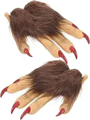 [COHEALI] Wolf Gloves for Men Scary Paw Mittens Halloween Party Accessory Animal Gloves Wolf Costume Supplies