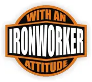 3pcs - Ironworker With An Attitude Hard Hat Decals Helmet Stickers Iron Steel