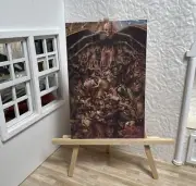 Miniature Dollhouse Room Box Wall Last Judgement Painting Purgatory Handmade