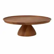 NEW DAVIS AND WADDELL ACACIA WOOD FOOTED CAKE STAND Platter Cupcake Stand