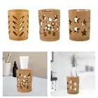 Bamboo Toothbrush Holder Toothpaste Cup Organizer Makeup Brush Organizer