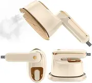 Liebssen Mini Steam Iron, 2-IN-1 Handheld Travel Steam Iron,1100W & 15s Fast Heat Up, Portable Steamer Iron for Home & Gift, Travel (Milky)
