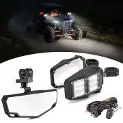 Center Mirror+Side Rear View Mirrors w/ Light For Polaris RZR XP 1000/XP 4 1000