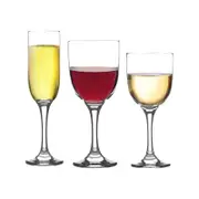 LAV 18 Piece Tokyo Wine Glasses Set - Vintage Glass Stemware Goblets - Red White Champagne