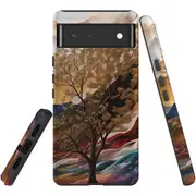 For Google Pixel 6 Tough Protective Cover, Mysterious Golden Tree