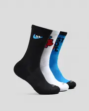 [Nike] Nike Men's Everyday Plus Cushioned Crew Socks 3 Pack Size Large L Multicolor