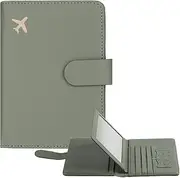 [ElevateTech] Passport Holder for Travel, Cute Passport Holder Cover Wallet Case Documents Organizer Protector PU Leather Passport Book Holders for Women Men Travel Essentials, Green, One Size, passport