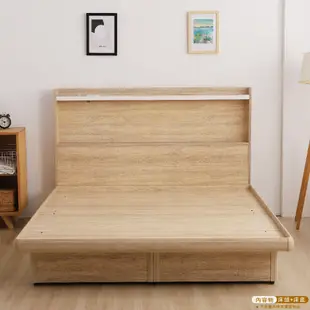 【本木家具】艾拉菈 北歐插座LED燈房間二件組收納升級款-單大3.5尺 床頭+收納掀床