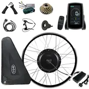 TDR 26 Inch Rear Hub Electric Bike Conversion Kit 1500W 48V 20A Battery Ebike DIY Kit LCD Display Twist Throttle PAS Shimano Freewheel Alloy Rim V Brake Disk Brake