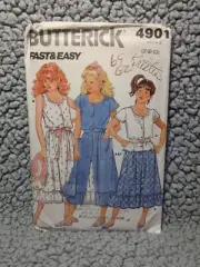 Butterick Girls Fitted Top Flared Skirt Vintage Pattern 4901 Girls Sizes 7-8-9
