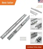 Durable 14 Inch Zinc Plated Drawer Slides - 6 Pairs with Soft Close Mechanics