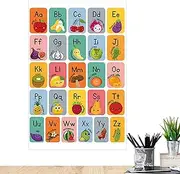 ABC Poster | Alphabet Letters Poster for Classroom Wall,Self-Adhesive Educational Toy Interactive Bulletin Wall Decor for Homeschool, Classroom & Kids Room