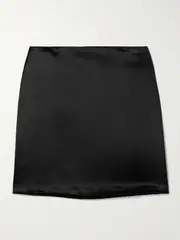 [KALLMEYER] KALLMEYER - Shiloh Satin Mini Skirt - Black - US12 US 12 Black