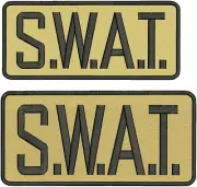S.W.A.T. EMB PATCH 4X10 HOOK ON BACK TAN/BLACK